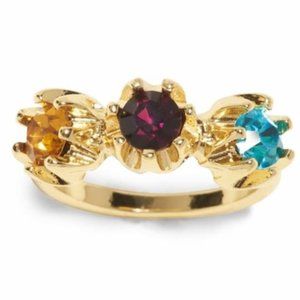Banana Republic Roots of BR Three Round Stone Ring multi Color Sz 6 NWT 48